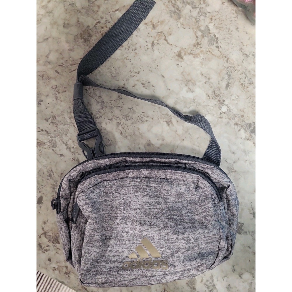 Adidas Gray Heather Crossbody Sling Bag Travel Waist Pack Unisex